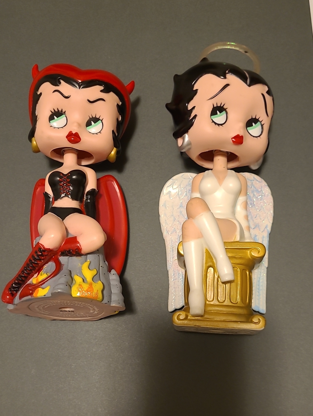 Betty Boop Devil & Angel Figurine Set - Red and White